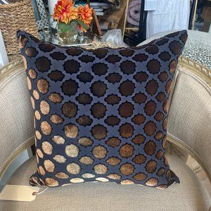 Mod Fretwork Copper Ivy Velvet Pillows by Kevin O'brien Studio